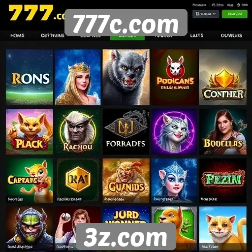 Análise da diversidade de jogos no 777c.com