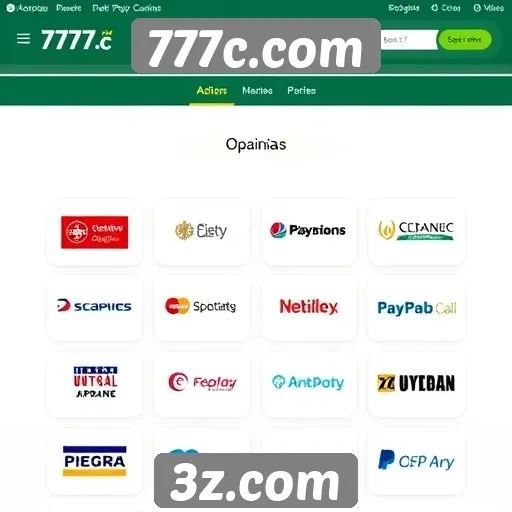 Exploração das opções de pagamento em 777c.com